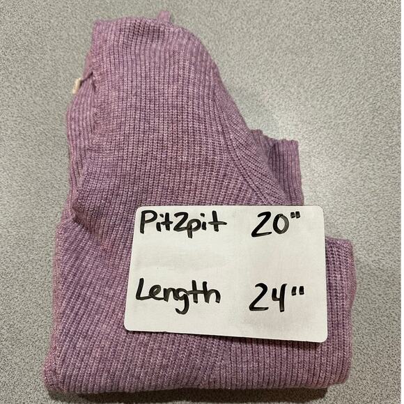 Moth Anthropologie Sz L Lavender Tie Front V-Neck Ribbed Sweater Rayon Soft Cozy - Picture 7 of 9